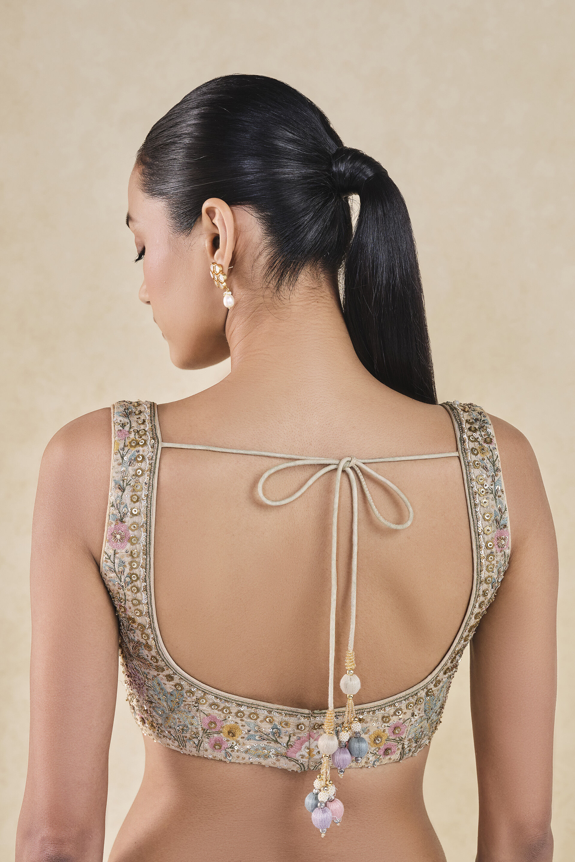 Suramya Embroidered Choli - Gold